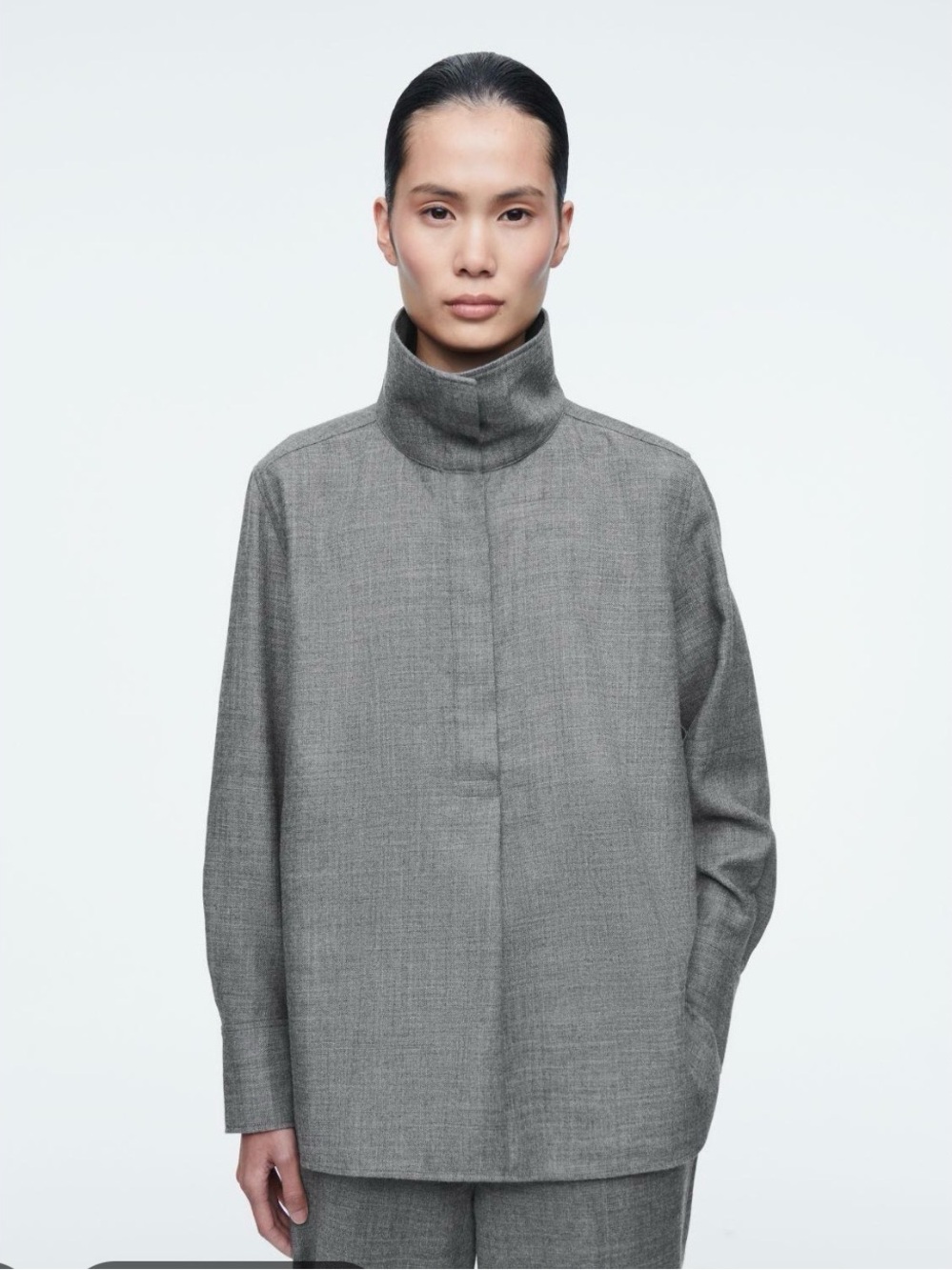 Cos high neck wool shirt